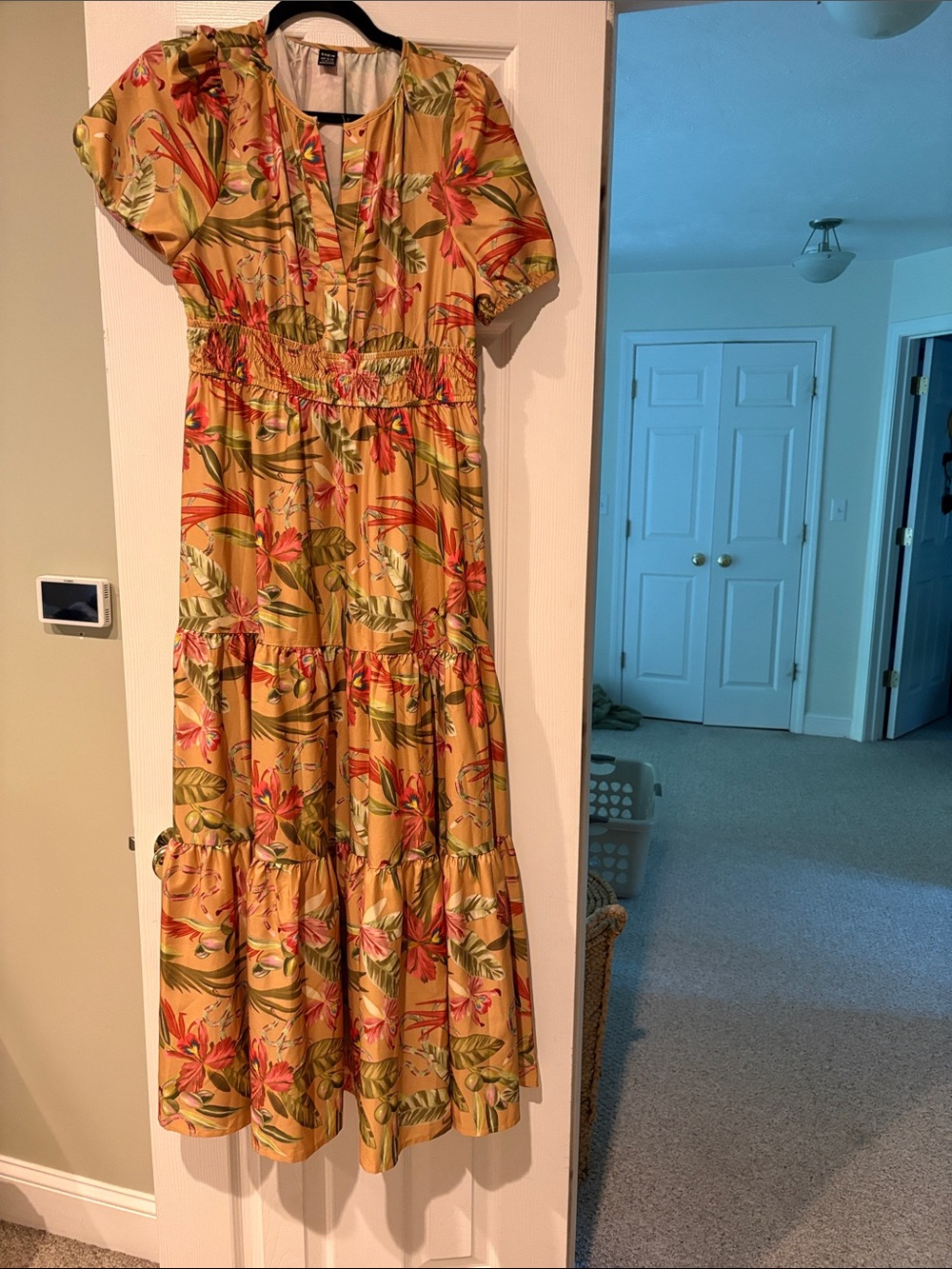 Yellow Tropical Floral Tiered Maxi Dress- Looks like Farm Rio!